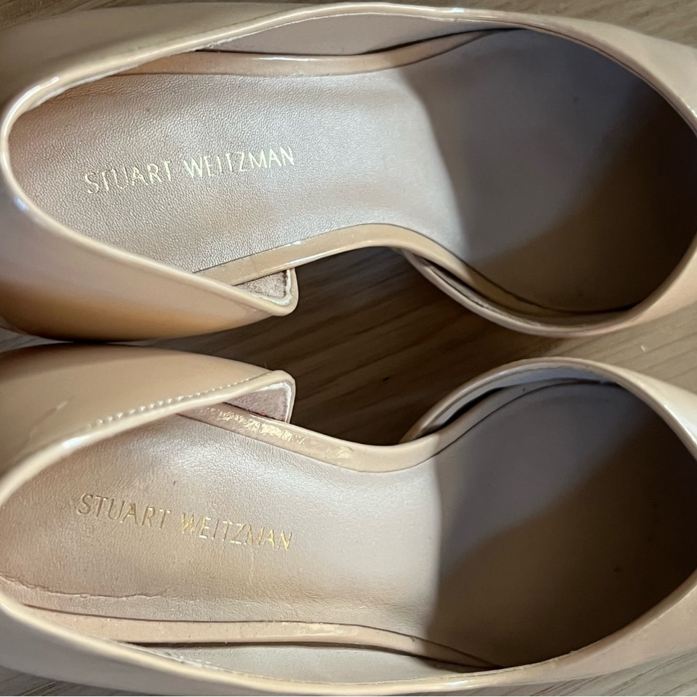Stuart Weitzman Nude Patent Stiletto Pumps Size 7 - Picture 5 of 14